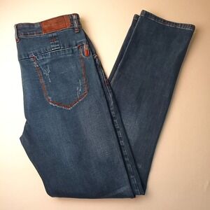 Men's Demon & Hunter Denim Jeans Size 34X32 Straight Leg Medium Dark Wash